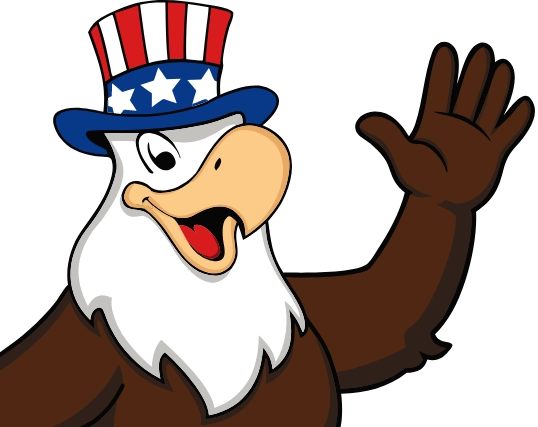 Eagle Joe waving